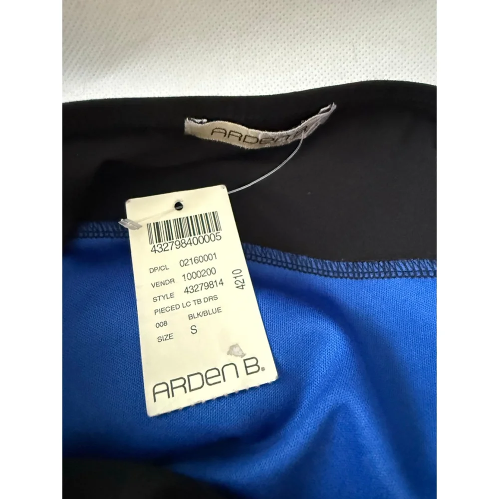 NWT VTG Arden B Y2k Strapless Bodycon Lace dress Black and Blue size Small